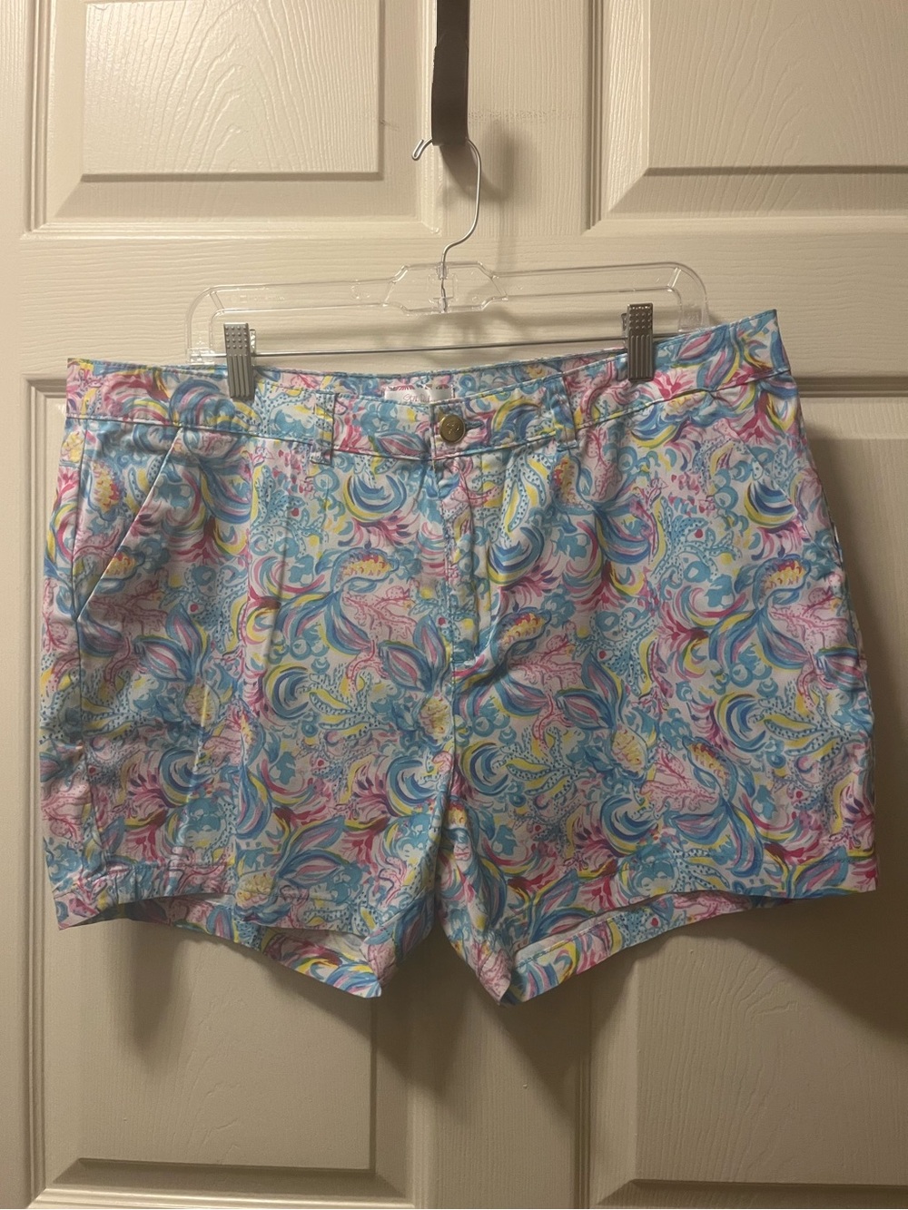 Stella Parker Women’s Pastel Paisley Cotton Shorts Size 16. Beach‎ Vacation